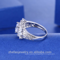 Wholesale Jewelry Wedding Rings Round White Zircon Design Ladies Rings